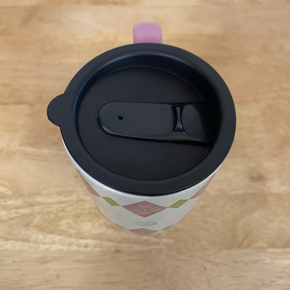 Lang Golf On The Go Ceramic Pink Argyle Coffee Mug - Picture 8 of 13